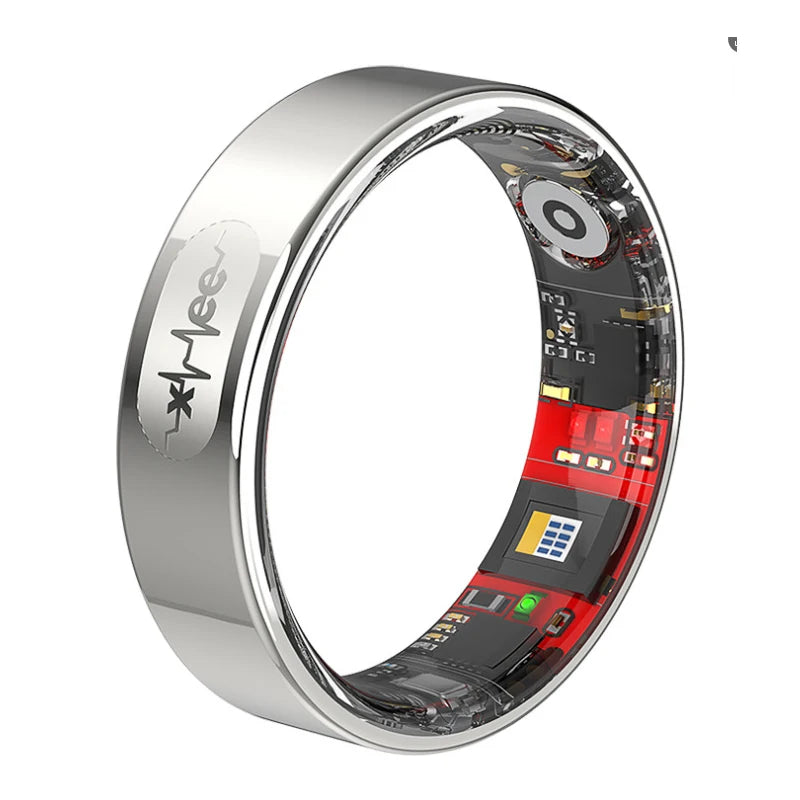 AI Smart Ring with Blood Glucose and Blood Pressure Monitor, 5ATM Waterproof, Sleep Tracking, Long Battery, Step Counting