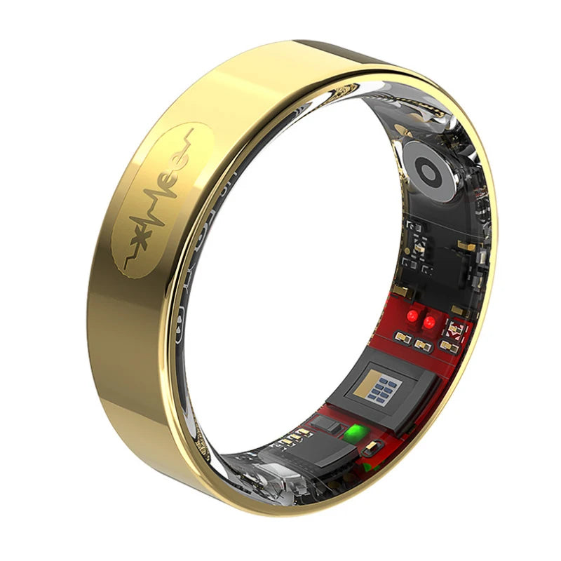 AI Smart Ring with Blood Glucose and Blood Pressure Monitor, 5ATM Waterproof, Sleep Tracking, Long Battery, Step Counting