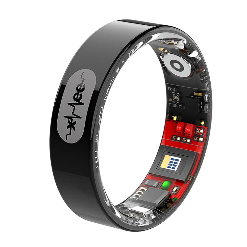 AI Smart Ring with Blood Glucose and Blood Pressure Monitor, 5ATM Waterproof, Sleep Tracking, Long Battery, Step Counting