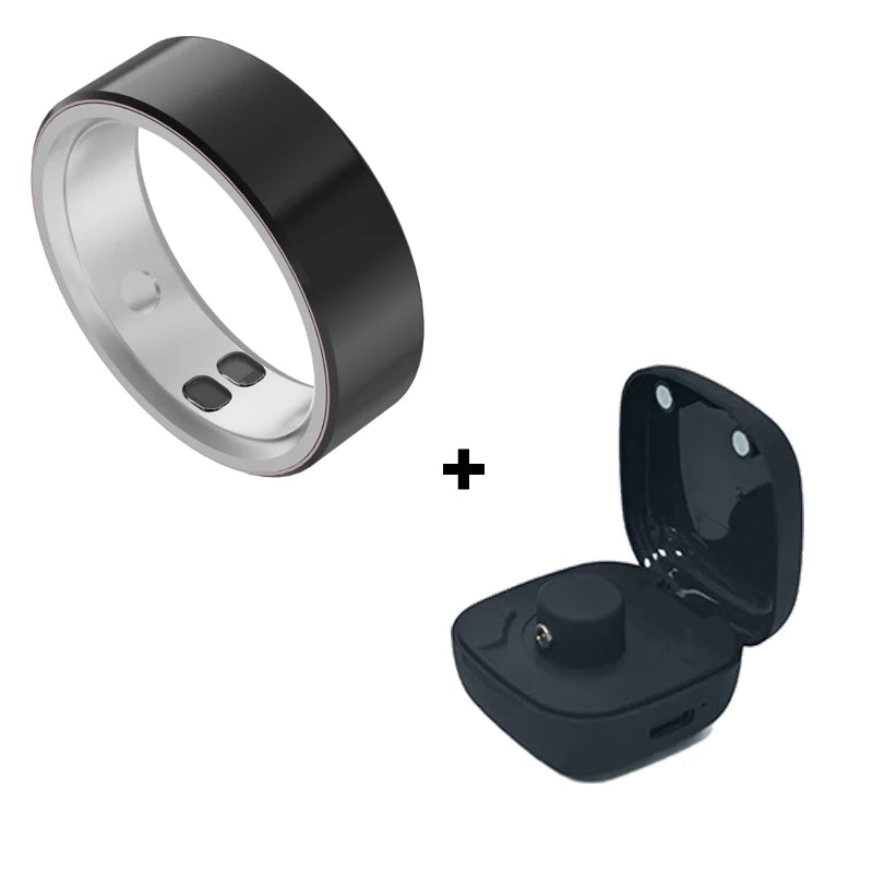 High-end Ceramic Smart Ring with Vibrator, Vibration notification for Calls&Notifications& Alarm, Health and Sleep Monitoring