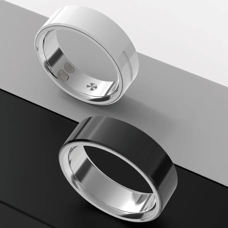 High-end Ceramic Smart Ring with Vibrator, Vibration notification for Calls&Notifications& Alarm, Health and Sleep Monitoring