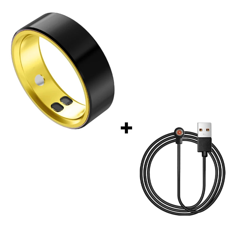 High-end Ceramic Smart Ring with Vibrator, Vibration notification for Calls&Notifications& Alarm, Health and Sleep Monitoring