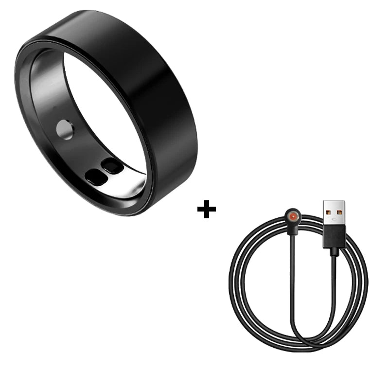 High-end Ceramic Smart Ring with Vibrator, Vibration notification for Calls&Notifications& Alarm, Health and Sleep Monitoring