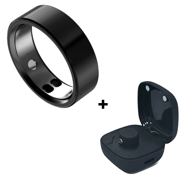 High-end Ceramic Smart Ring with Vibrator, Vibration notification for Calls&Notifications& Alarm, Health and Sleep Monitoring