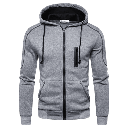 Men's Jackets Fashion Hoodies Long Sleeve Zipper Hoodie Hooded Fleece Sweatshirts Casual Sports Men Clothing Plus Size Black Whi