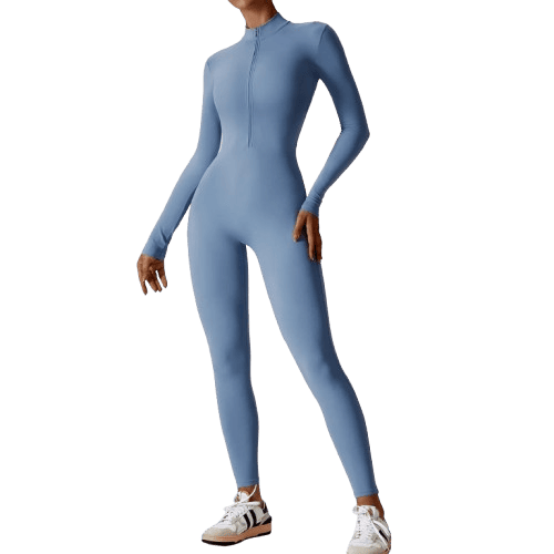 Yoga Boilersuit Long Sleeved Women's Sportswear Gym Zipper Jumpsuits Workout High-intensity Fitness One-piece Skin-tight Garment